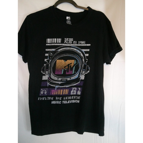 Vintage MTV Explore the Universe Music Television Graphic T Shirt - Picture 1 of 3